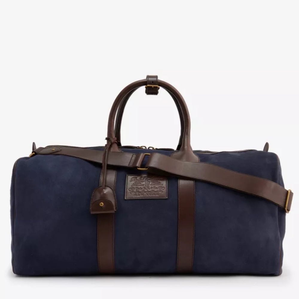 Polo Ralph Lauren Heritage Leather Trim and Suede Duffel Travel Bag